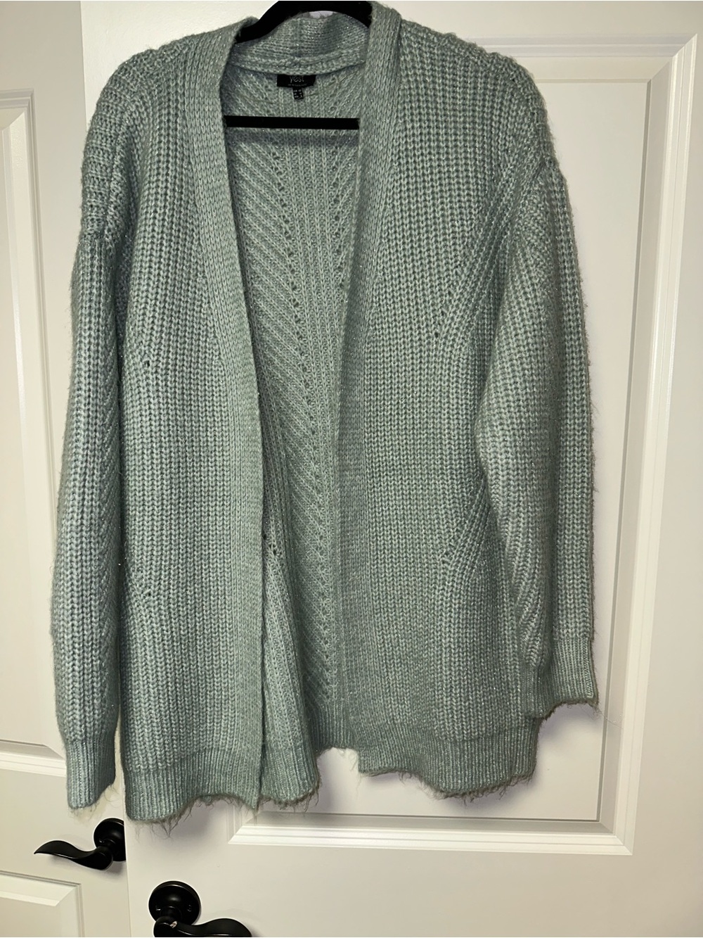 Women's Open-Front Knit Cardigan in Light Turquoise by Yest